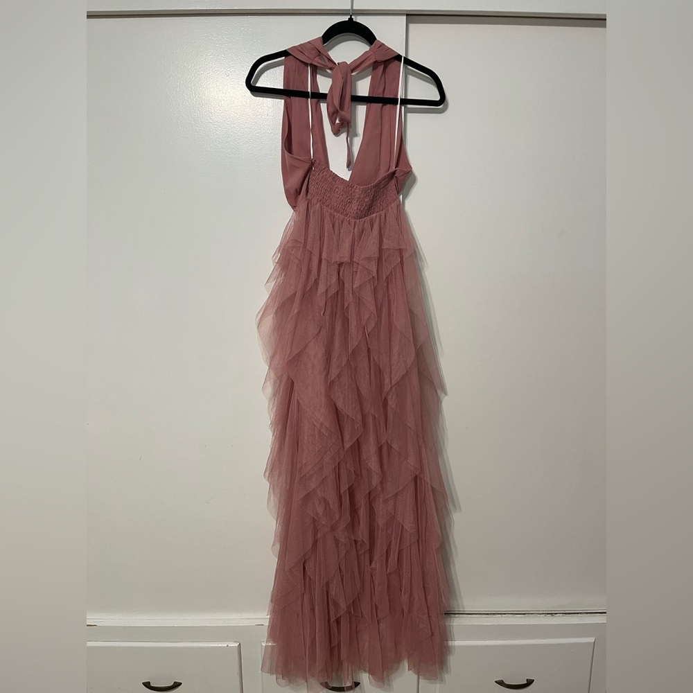 HELLO MOLLY | Into The Middle Tulle Halter Maxi Dress Pink in XS/US 2/AU 6 - Picture 11 of 15